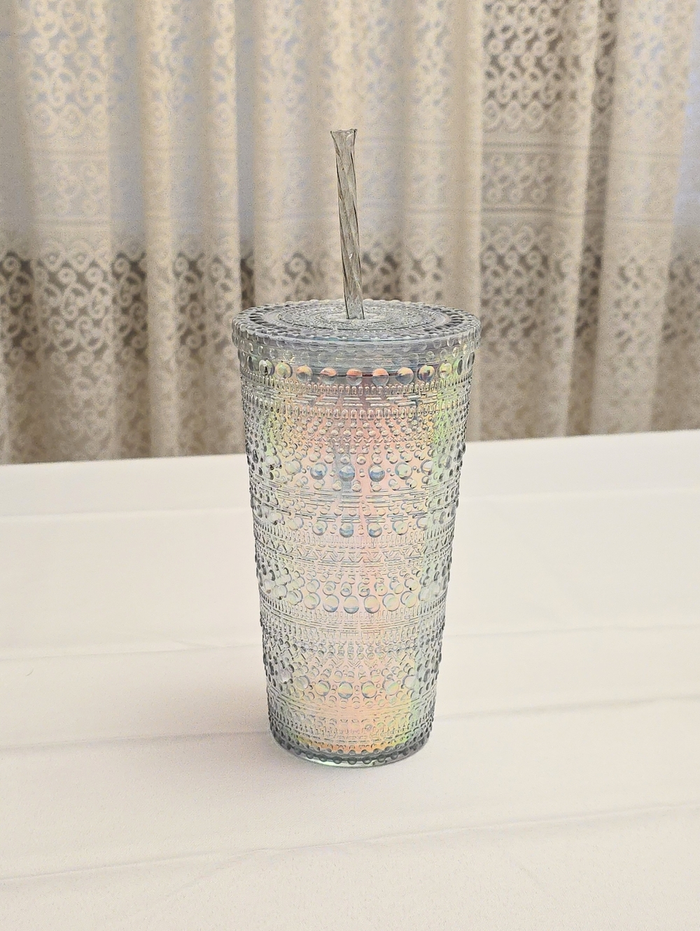 NEW Iridescent Opalescent Hobnail Style Double Wall Tumbler 23oz Zak Designs